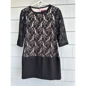 Ted Baker Gabbiey Black And Nude Lace Dress Size 2 (Size 6  US)‎